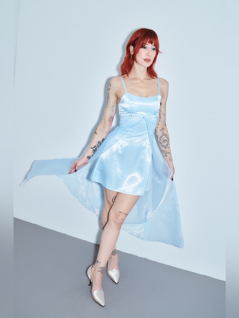 NWT Fashion Brand Company Prom Dress baby blue satin 2X - Picture 9 of 12
